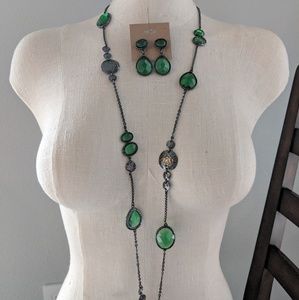 Chico's long necklace & matching earrings